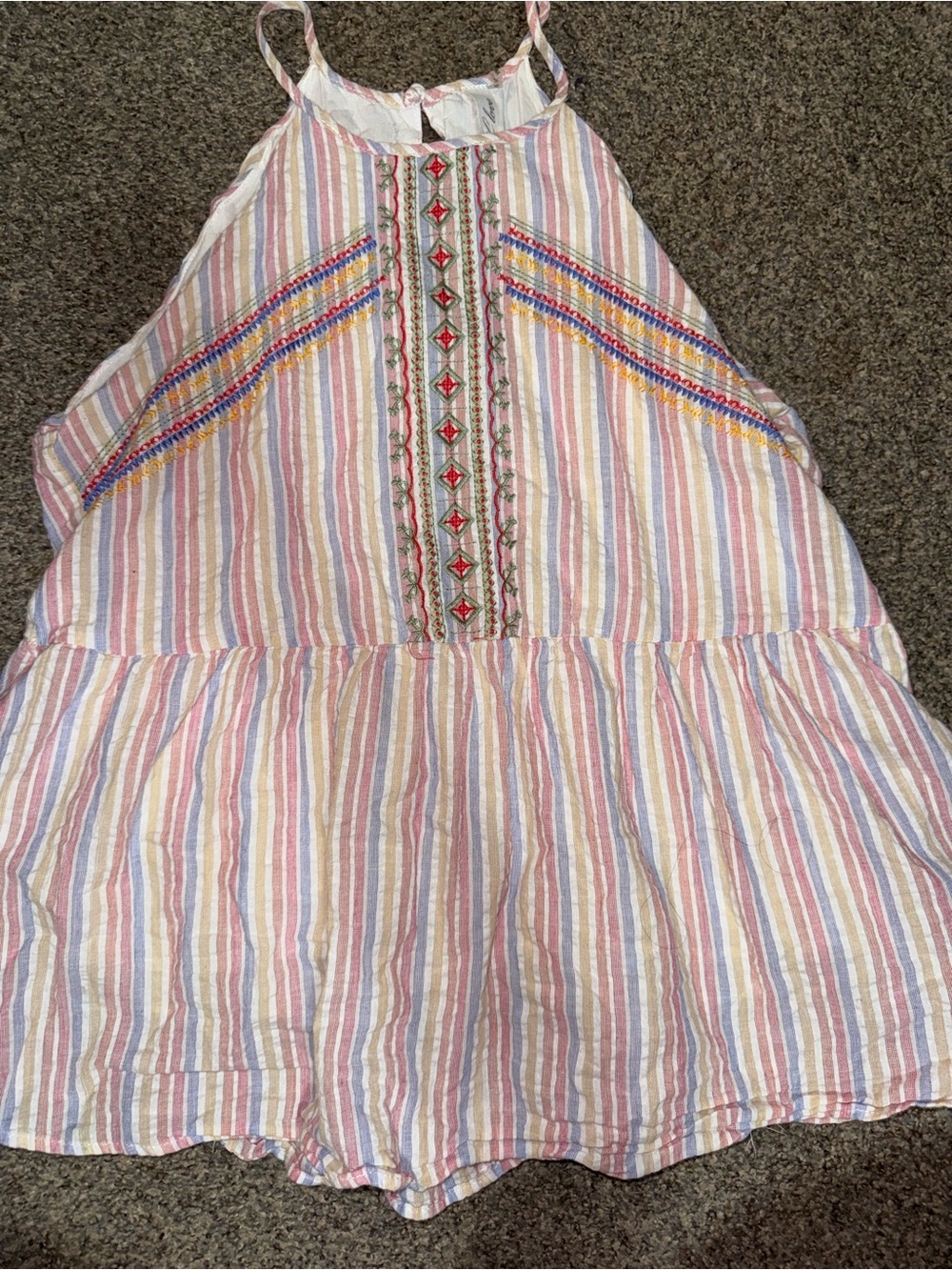 Embroidered Striped Top